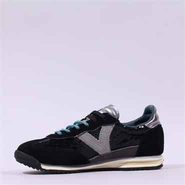 Victoria Saturno Sparkle Retro Trainer - Black Combi